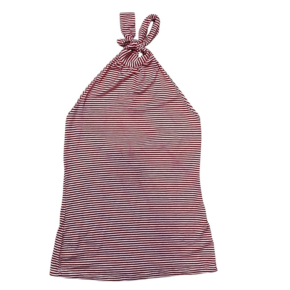 MOLLI & MIA Red White Striped Halter Top Medium